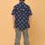 Indigo florals block print cotton boys shirt