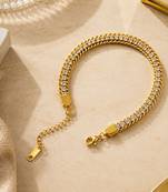 18k Gold Plated AD Double Lock Adjustable Tennis Bracelet