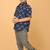 Indigo florals block print cotton boys shirt