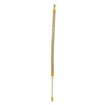 18k Gold Plated AD Double Lock Adjustable Tennis Bracelet 4