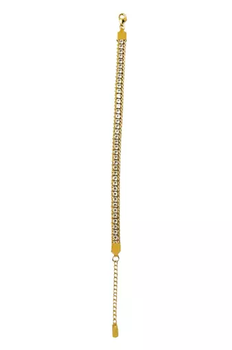 18k Gold Plated AD Double Lock Adjustable Tennis Bracelet