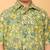 Green florals block print cotton boys shirt