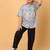 Light blue floral print cotton shirt for boys