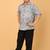 Light blue floral print cotton shirt for boys