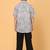 Light blue floral print cotton shirt for boys