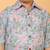 Light blue floral print cotton shirt for boys