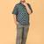 Blue ajrakh print cotton shirt for boys