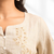 Women's linen beige embroidered short kurta with pant