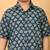 Blue ajrakh print cotton shirt for boys