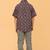 Black ajrakh print cotton shirt for boys