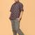 Black ajrakh print cotton shirt for boys
