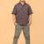 Black ajrakh print cotton shirt for boys