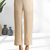 Women's linen beige embroidered short kurta with pant