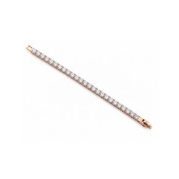 18k Rose Gold Plated AD Double Lock Adjustable Tennis Bracelet 5
