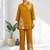 Women's cotton, linen mustard embroidered short kurta with pant