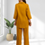 Women's cotton, linen mustard embroidered short kurta with pant