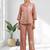 Women's cotton, linen pink embroidered short kurta with pant