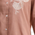 Women's cotton, linen pink embroidered short kurta with pant