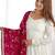 White solid georgette free size stitched anarkali dress for women | elegant party & casual wear