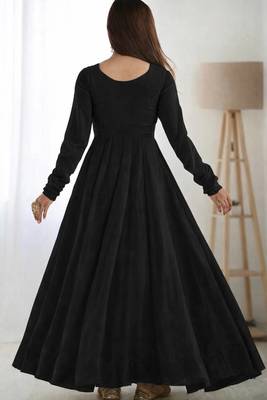 Black solid georgette anarkali 3