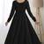 Black solid georgette free size stitched anarkali dress for women | party & festive wear