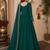 Bottle green embroidered georgette free size stitched gown for women | party & festive wear