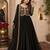 Black embroidered georgette free size stitched gown for women | party & festive wear