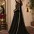 Black embroidered georgette free size stitched gown for women | party & festive wear