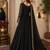 Black embroidered georgette free size stitched gown for women | party & festive wear