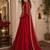 Red embroidered georgette free size stitched gown for women | party & festive wear