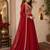 Red embroidered georgette free size stitched gown for women | party & festive wear