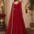 Red embroidered georgette free size stitched gown for women | party & festive wear