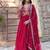 Red embroidered georgette free size stitched gown for women | party & festive wear
