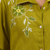 Women's cotton, linen green embroidered short kurta with pant