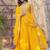 Yellow embroidered georgette free size stitched gown for women | party & festive wear