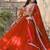 Orange embroidered georgette free size stitched gown for women | party & festive wear