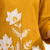 Women's cotton, linen mustard embroidered short kurta with pant