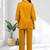 Women's cotton, linen mustard embroidered short kurta with pant