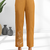 Women's cotton, linen coral embroidered short kurta with pant