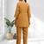 Women's cotton, linen coral embroidered short kurta with pant