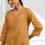 Women's cotton, linen coral embroidered short kurta with pant