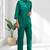 Women's cotton, linen green embroidered short kurta with pant
