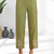 Women's silk green embroidered short kurta with pant