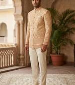 Rose gold codding embroidery jodhpuri for men | premium designer bandhgala ethnic wear