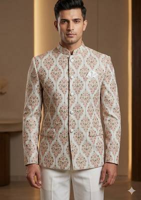 Traditional white color embroidery jodhpuri for men | premium designer bandhgala ethnic wear 1