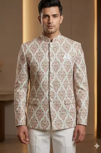 Traditional white color embroidery jodhpuri for men | premium designer bandhgala ethnic wear