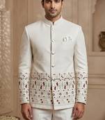 Classy white daman jodhpuri for men | premium designer bandhgala ethnic wear