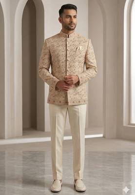 Golden multicolor embroidery jodhpuri for men | premium designer bandhgala ethnic wear 2