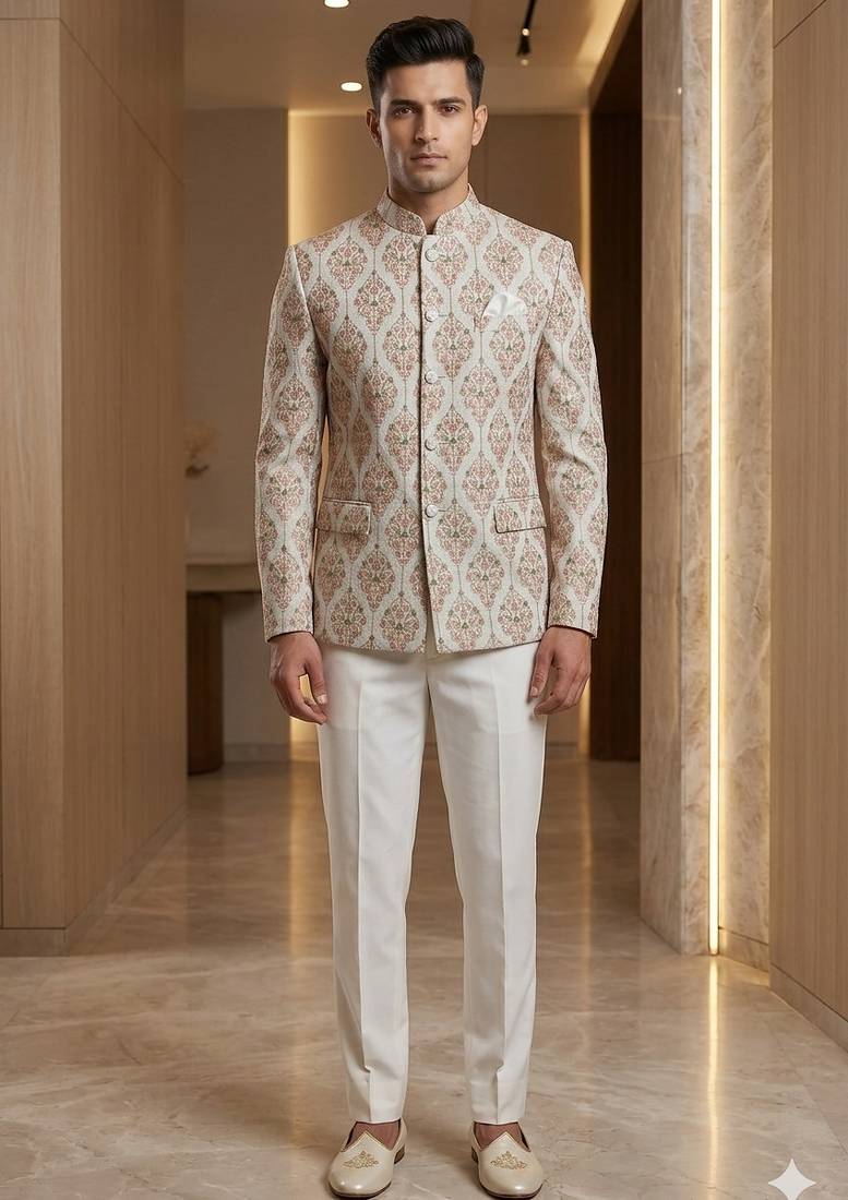 Traditional white color embroidery jodhpuri for men | premium designer bandhgala ethnic wear