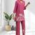 Women's silk pink embroidered short kurta with pant